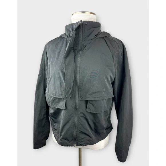 Lululemon Always Effortless Jacket Full Zip Hooded Water Repellent Black Size 10 - Picture 4 of 16